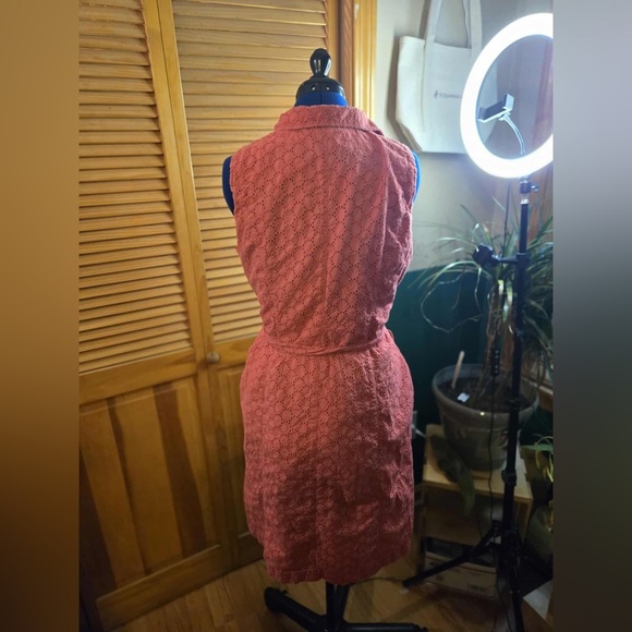 Lands' End Coral Sleeveless Eyelet Mini Dress - Picture 3 of 3